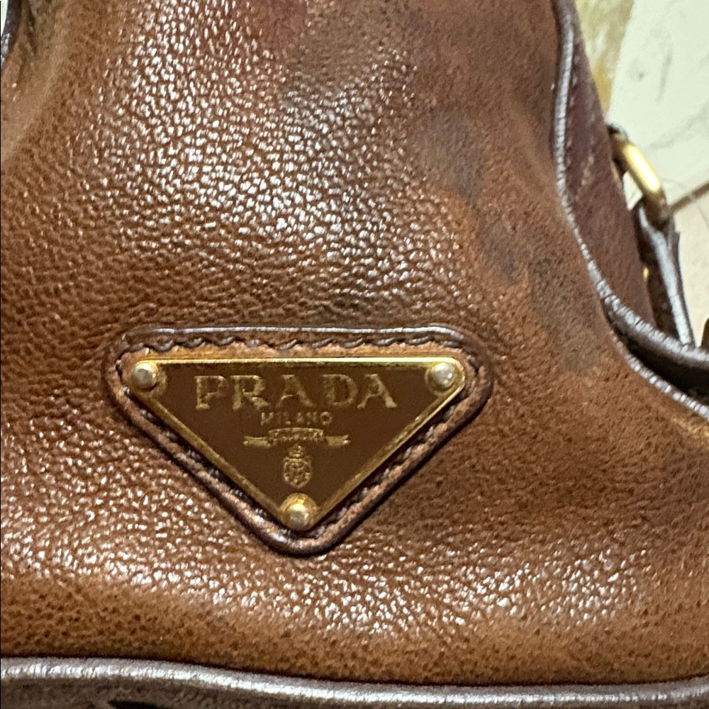 Prada Dark Brown Leather Shoulder Bag - Picture 9 of 17